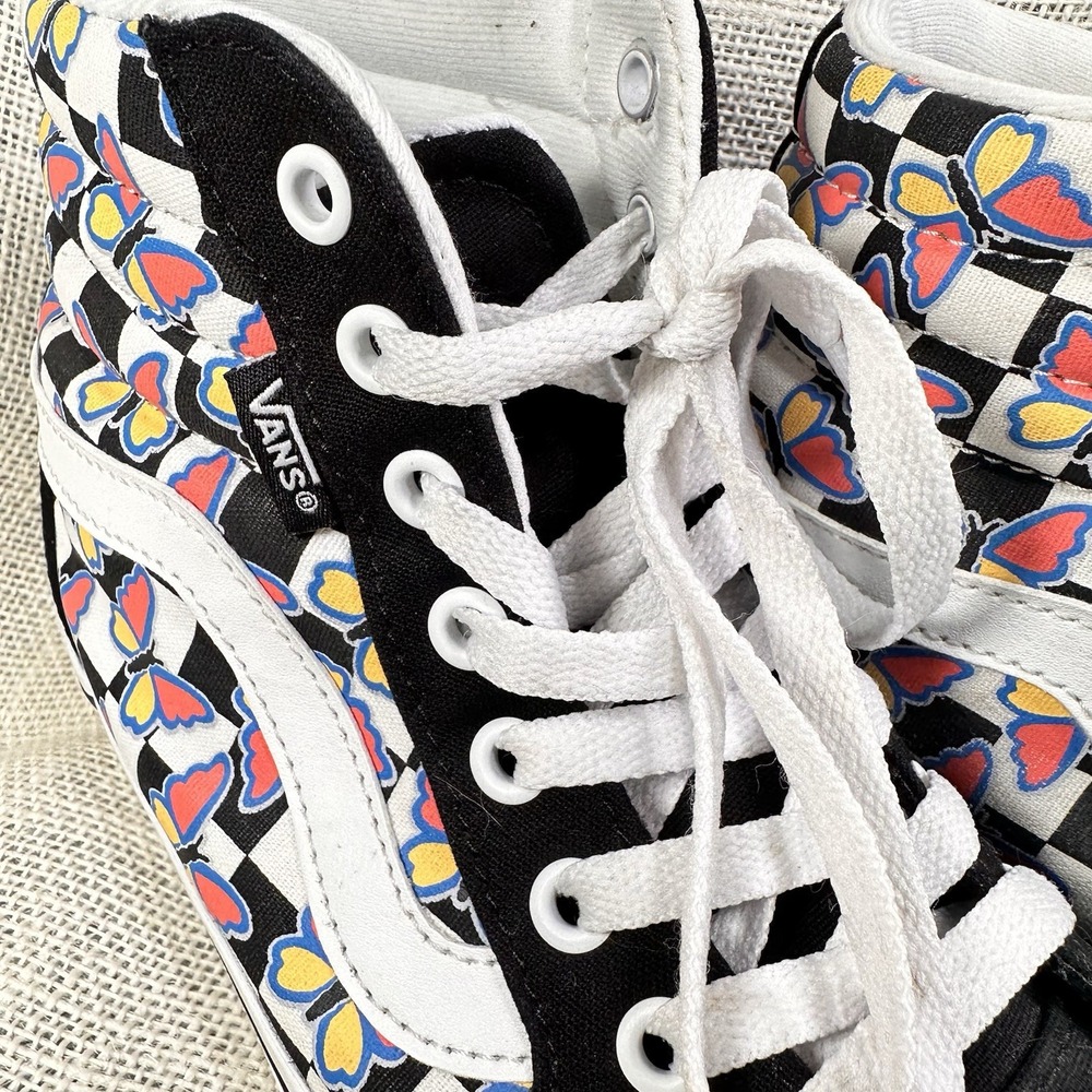 Vans Filmore Hi Butterfly Checkerboard Shoes 8.5 Womens Black‎ Sneakers 721356 - Picture 5 of 9
